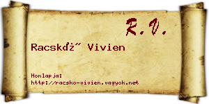 Racskó Vivien névjegykártya