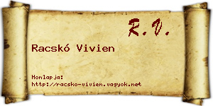 Racskó Vivien névjegykártya